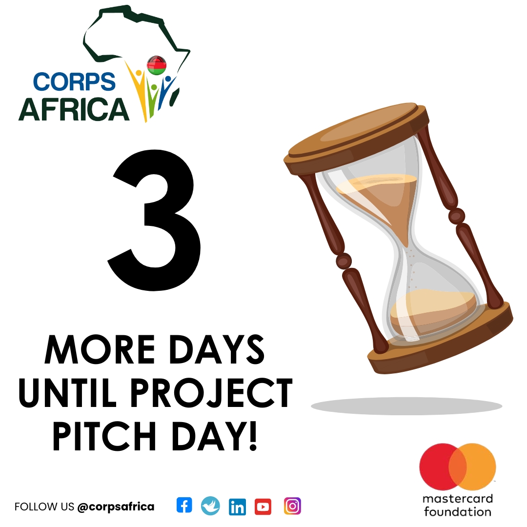Synergy_Labs24's tweet photo. 3 days to go!

Mark your calendars! 📷

CorpsAfrica | Malawi - Project Pitch Day is just around the corner.

Don't miss the chance to witness life changing solutions.

@corpsafrica/malawi

#CorpsAfrica_Malawi #ProjectPitchDay #InvestInVolunteerism https://t.co/MSvEUUJdq7