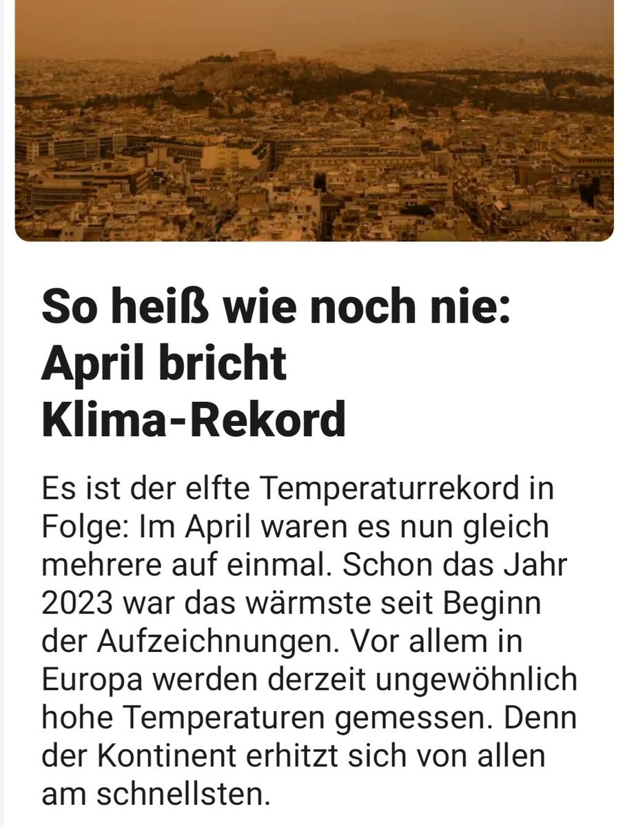 Der #Klimaschwindel geht ungebremst weiter.
Obwohl wir im April vor Kälte geschlottert haben, die Heizungen fast dauerhaft durchliefen und die Weinernte wegen des vielen Frostes schlecht werden wird, redet die #Klimawandel-Sekte - wie vorhergesagt - vom 'heissesten April.'…