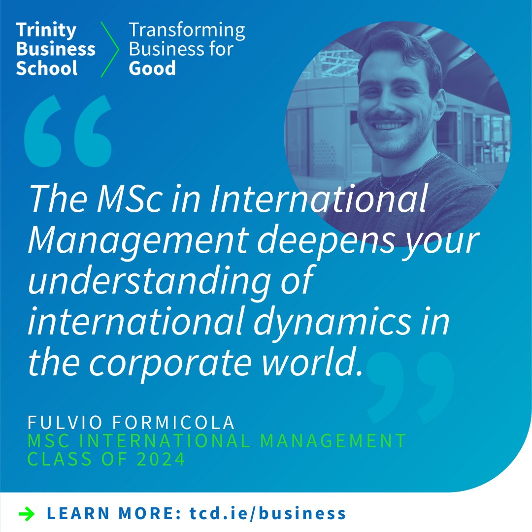 After several years working in luxury hospitality management, our #MSc #MarketingRep, Fulvio Formicola, was eager to make a career shift with a specialised postgraduate programme. 💼 Read the blog 👉 bit.ly/4b5AAJv #TransformingBusiness @tcddublin @tcdglobal #Blog