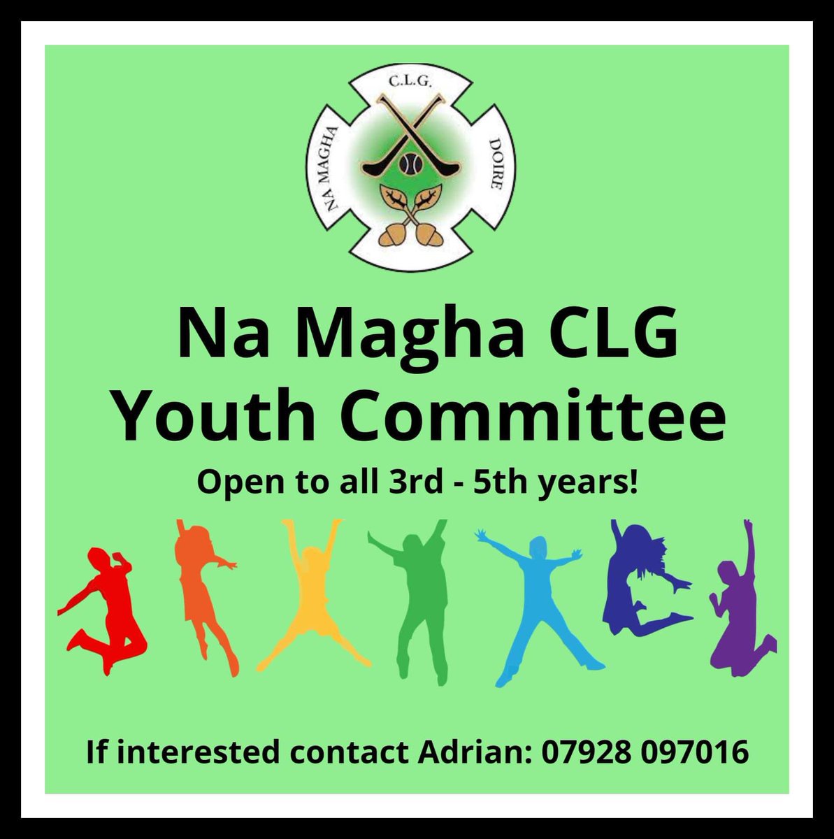 Our next Youth Committee Meeting takes place this evening at 5:30pm at Páirc Na Magha clubhouse. New members always welcome 🟢⚪️⚫️