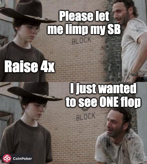 If you love limping, you must know this bitter feeling... 😎
See you at 16:00 GMT, limpers, for the start of CSOP+ Day 4!  
#CryptoPoker #CSOP+ #OnlinePoker