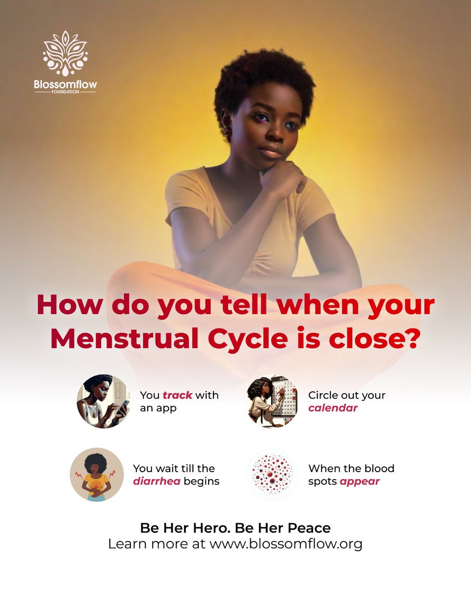 Over to you. What other ways do you use in telling when the day draws near?

#beherpeace #menstrualcycle