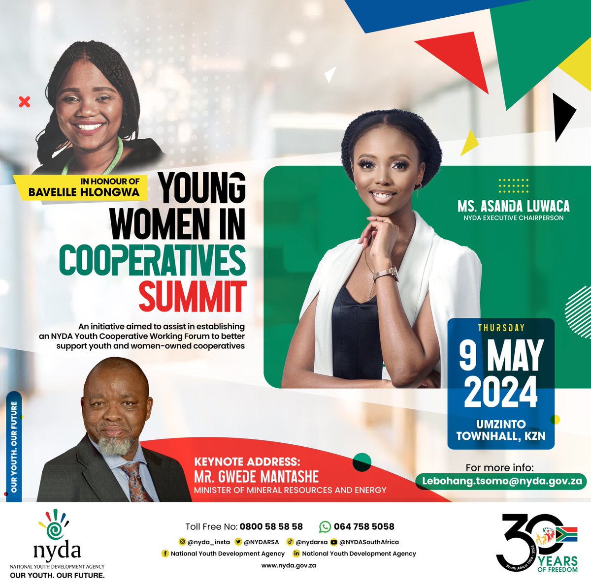 Are you looking to acquire skills, knowledge, and confidence needed to establish and lead a successful cooperative? The NYDA Executive Chairperson, Ms. Asanda Luwaca invites young women from Umzinto to connect with like-minded individuals, potential partners, mentors, and…