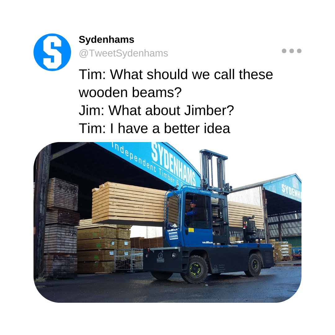 TweetSydenhams's tweet image. Tag a Tim in the comments! 😂 

Get down to your local branch to check out range of timber products today 🌲

#LumberLife #TimberProjects #TimberMemes