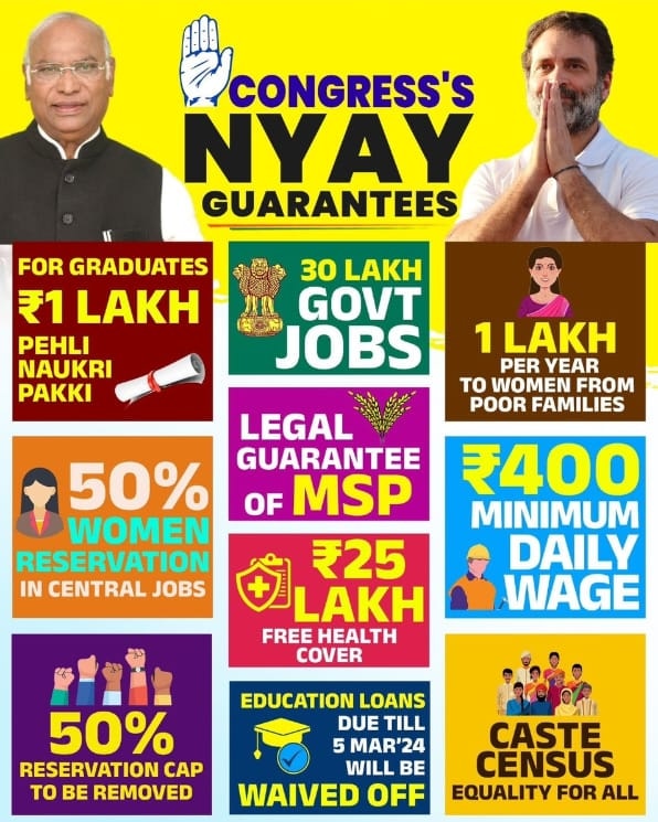Vote for congress vote for NYAY for every section of the society..

#HaathBadlegaHaalaat