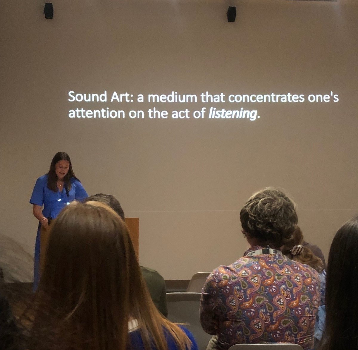 2023-24 #Fulbright U.S. Awardee Allison Carey spoke at @TheHughLane yesterday about The White Noise of History: Activating the Past Through Sonic Art. Allison is completing her Fulbright Award at the Hugh Lane Gallery in Dublin. #Fulbrighter