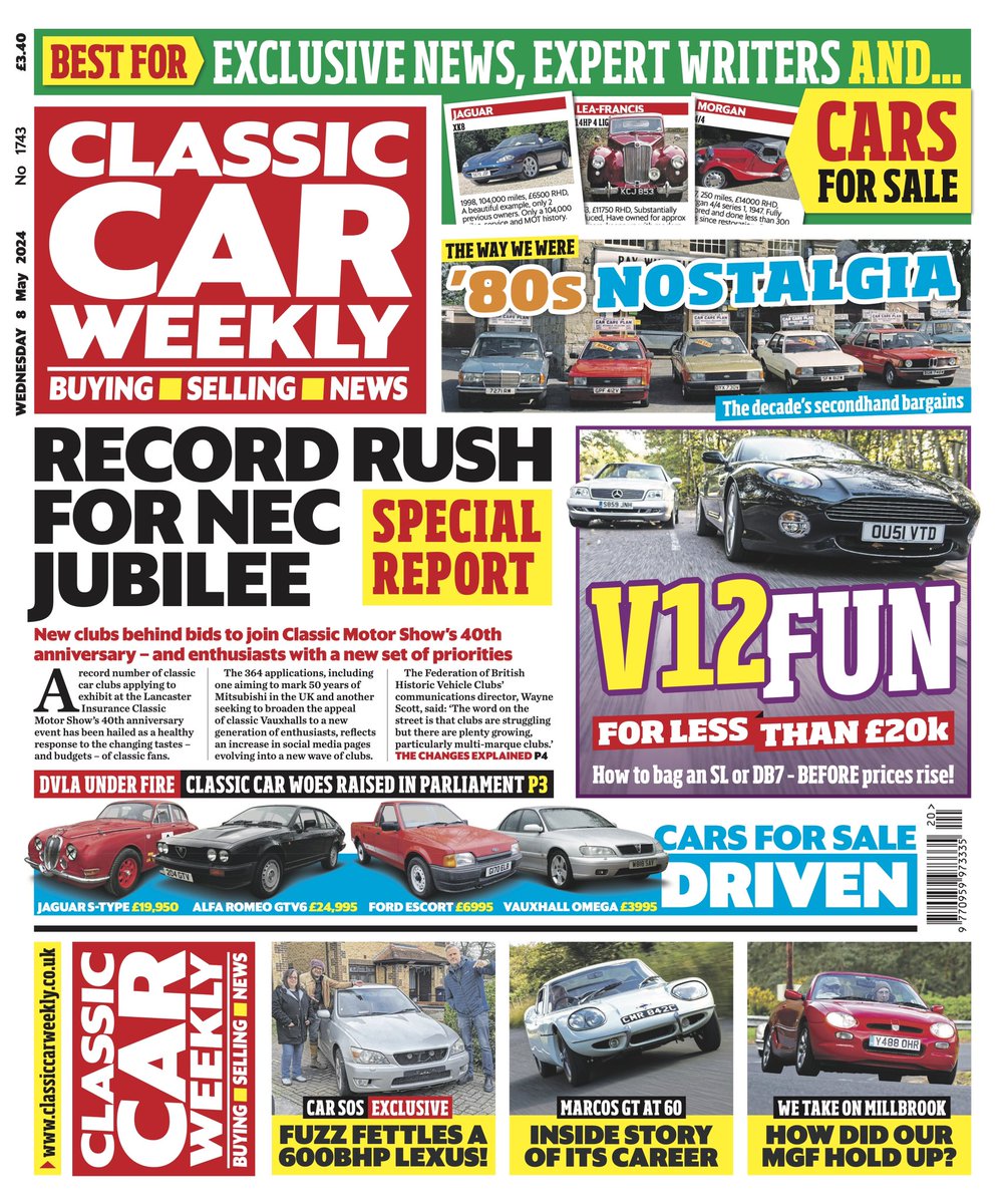 Tremendous news when it comes to the Classic Motor Show as clubs old and new fill the roster ahead of its 40th anniversary! More on the story in this week's issue along with the DVLA coming under fire once more, this time in Parliament! Be sure to pick up the latest issue today!