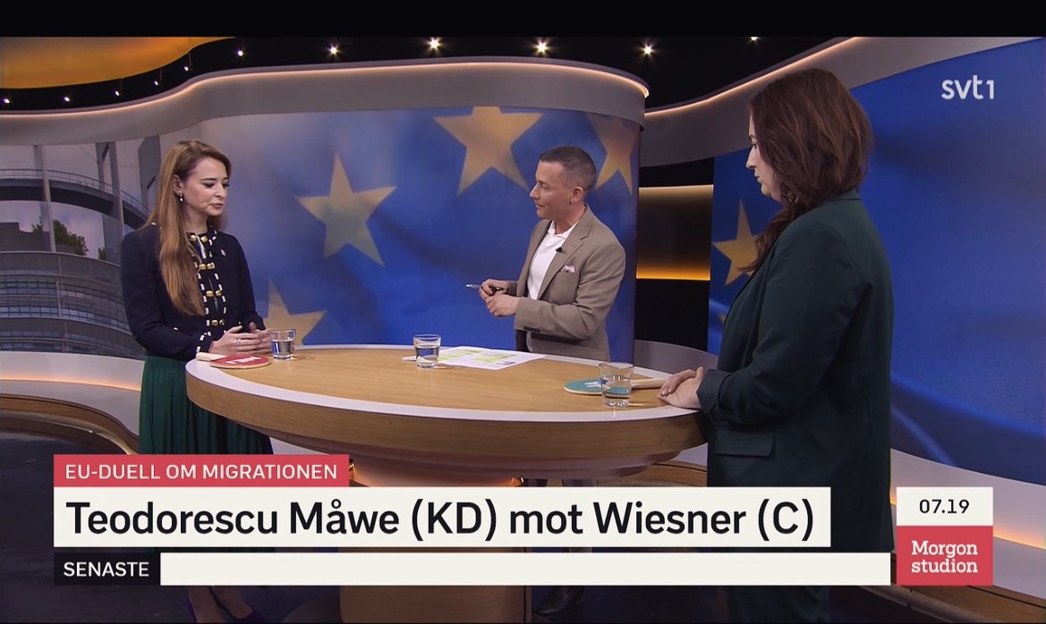 Debatt imorse mot Emma Wiesner (C) cirka 1h16min om migration och klimat svtplay.se/video/eXvb5Vk/…