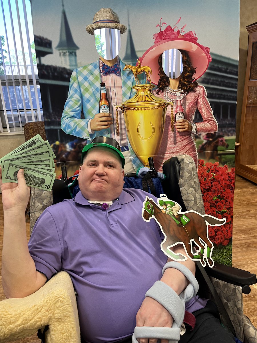 Looks like my brother Donnie hit it big at the Thomson Hood Veterans Center Derby party!