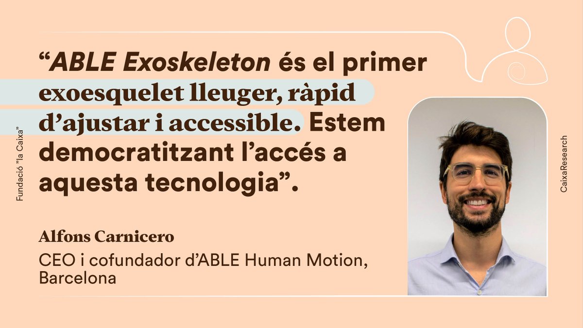 @alfonscarnicero @AbleHumanMotion @FundlaCaixaCAT 3/ ❌ Els exosquelets disponibles fins ara són costosos, pesats i requereixen supervisió professional. 🏅 Després de 5⃣ anys de recerca, @AbleHumanMotion podrà comercialitzar a la UE el seu nou exoesquelet. Continua llegint! 👇