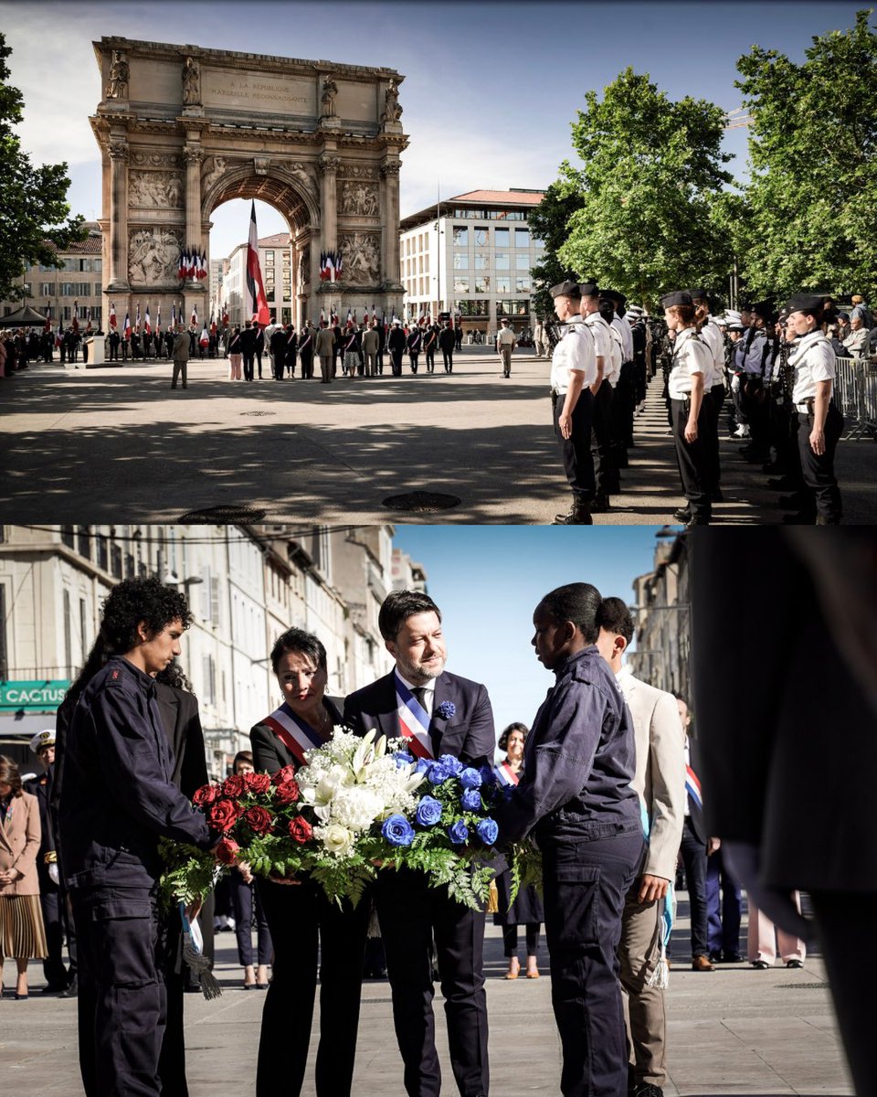 🇫🇷 En ce #8mai, Marseille rend hommage aux soldats de la France libre, aux résistants, aux alliés, aux tirailleurs algériens, aux goumiers marocains et à toutes les femmes et les hommes, morts pour la France. Morts pour la liberté de notre pays.