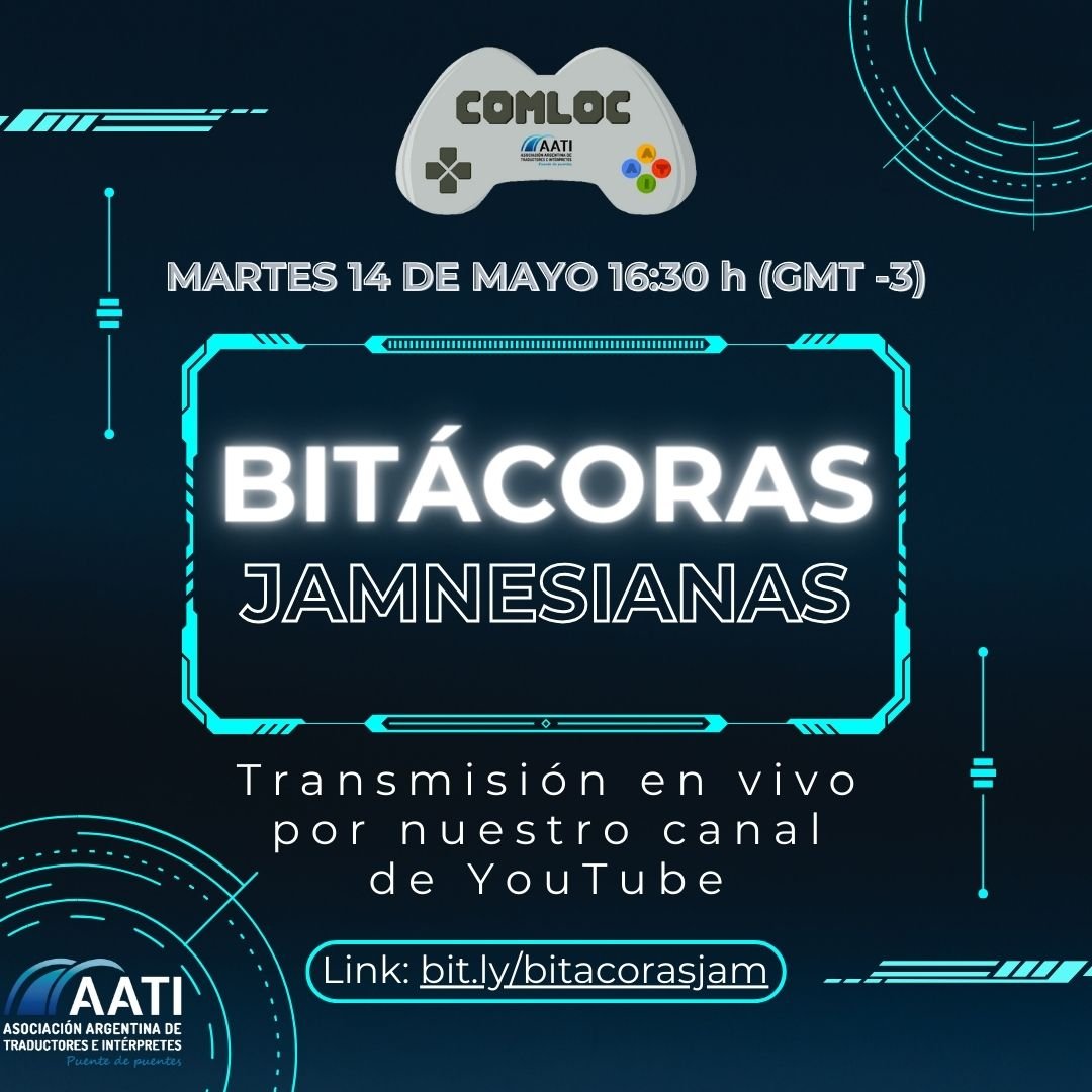 TradventuresJP's tweet photo. El martes que viene pasaremos un rato fantabuloso en compañía de los amigos de la Comisión de Localización de la @AATIorg. Hablaremos de algunos aspectos interesantes de la última #locjam y estarán @ChiaraLoQAce1 y @gastontradu. -->
https://t.co/i9AInmHBdK https://t.co/pP1xIqEiH8