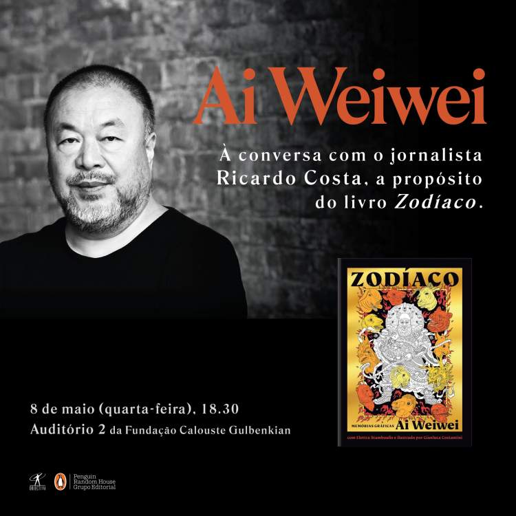 This afternoon, @aiww will present 'Zodiac' in conversation with journalist @RcostaRicardo, director of @SICNoticias, at the @FCGulbenkian in #Lisbon. It's a great opportunity to hear Weiwei discuss the work that @ElettraStamboul and I have created with him. A book signing