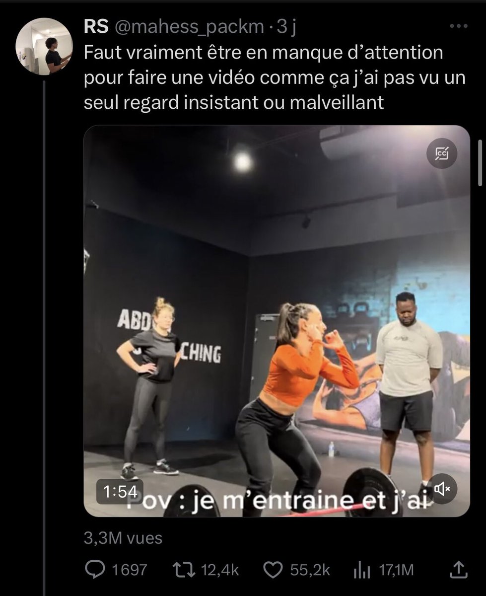 J’ai été cité par les plus gros twittos (Yassencore, Marvel fitness) puis la meuf a porté plainte j’ai supprimé