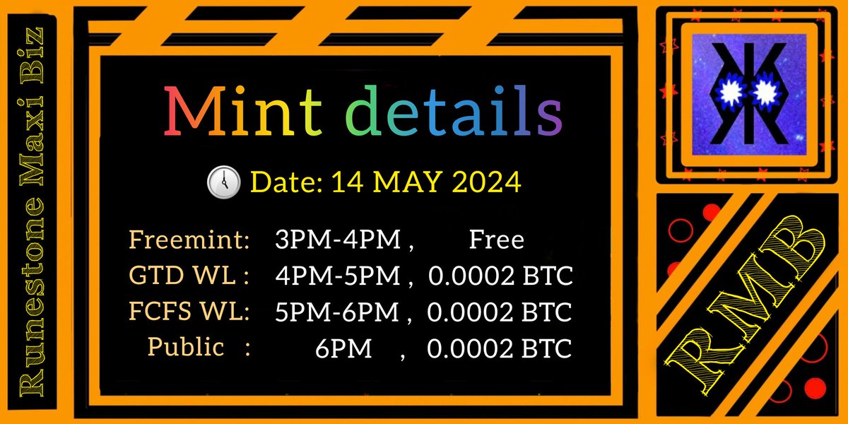 Mint details 🟧 ✅ MINT DATE: 14st MAY 2024 Freemint: 3PM UTC- 4PM UTC GTD WL : 4PM UTC - 5PM UTC FCFS WL: 5PM UTC - 6PM UTC PUBLIC : 6PM UTC Check wallet for eligibility inscribenow.io/collections/a3… Like❤ + Retweet🔁 Tag degens for final chance ✅You're in? F*k Raiding 🚀