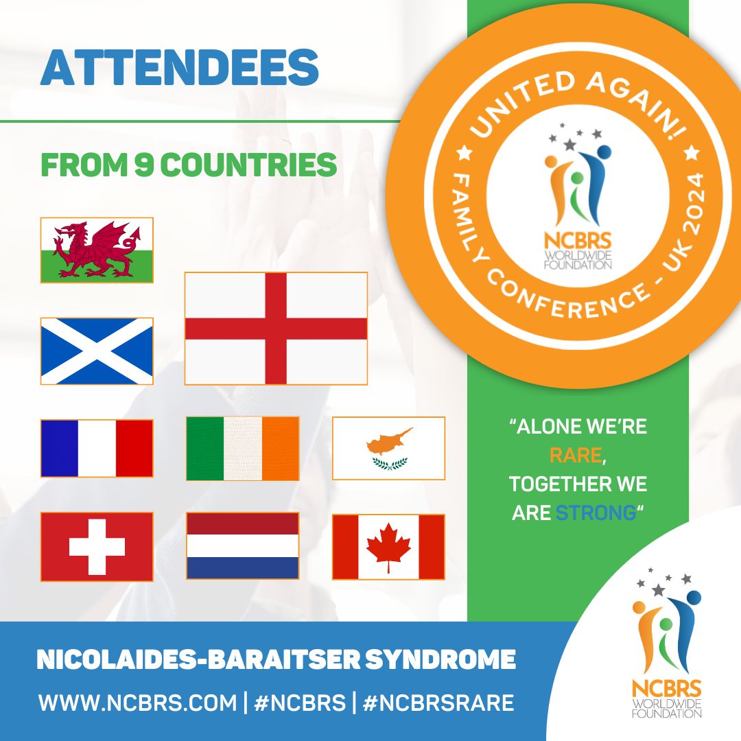 With bookings closed and the conference approaching in just over three weeks, we are excited to welcome our #NCBRS community from nine countries! Get ready for a weekend of unity, learning, and familial bonds! 🧡💚💙 #NCBRSRare #NCBRSFamilyConference2024