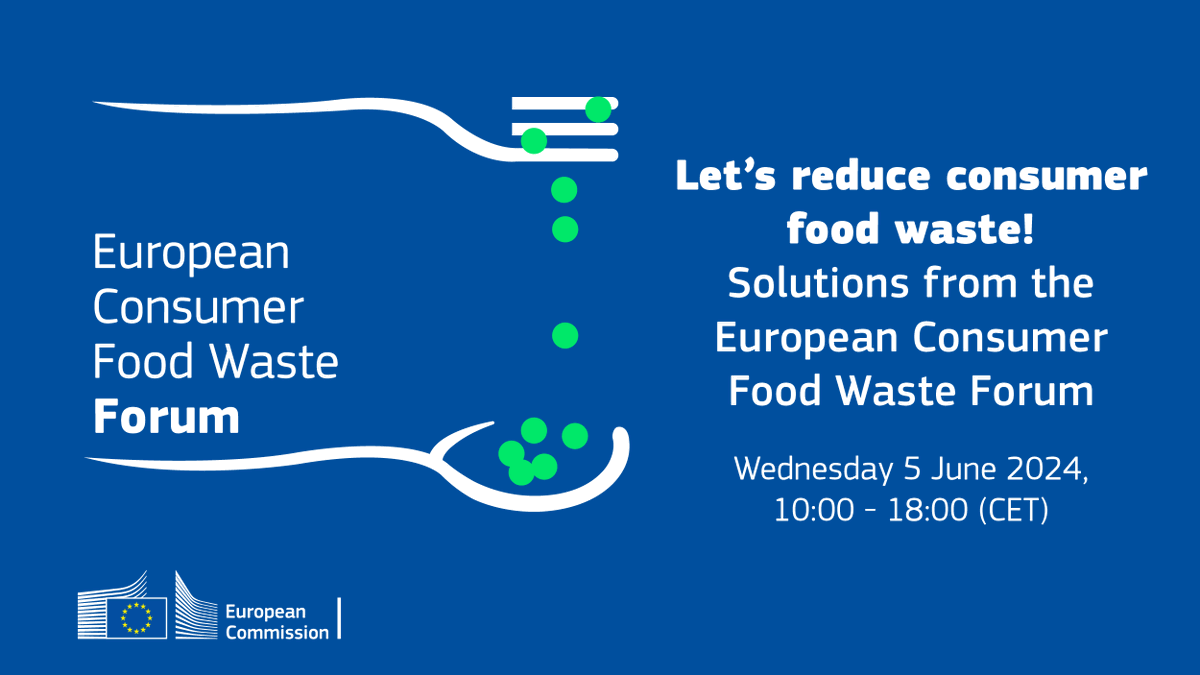 🗓️ Are you working on reducing #FoodWaste? Join us for the public event ‘Let’s reduce consumer food waste!’ to engage with experts & explore practical solutions June 5 in Brussels 👇 europa.eu/!HXHwxT