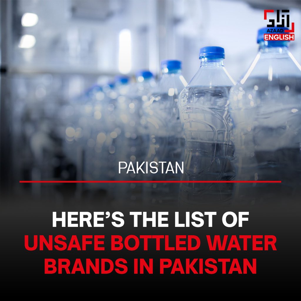 Check the list of unsafe bottled water brands in Pakistan: azaadenglish.com/pcrwr-identifi…

#pakistan #mineralwater #water