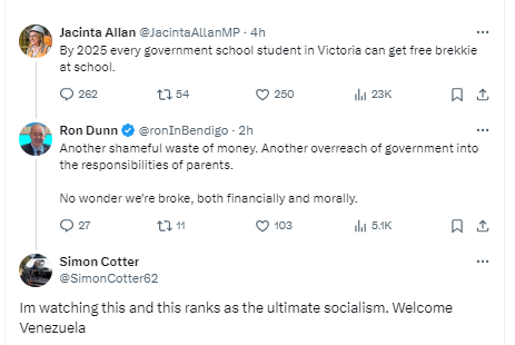 hall of fame libertarian meltdown about school kids eating breakfast happening rn