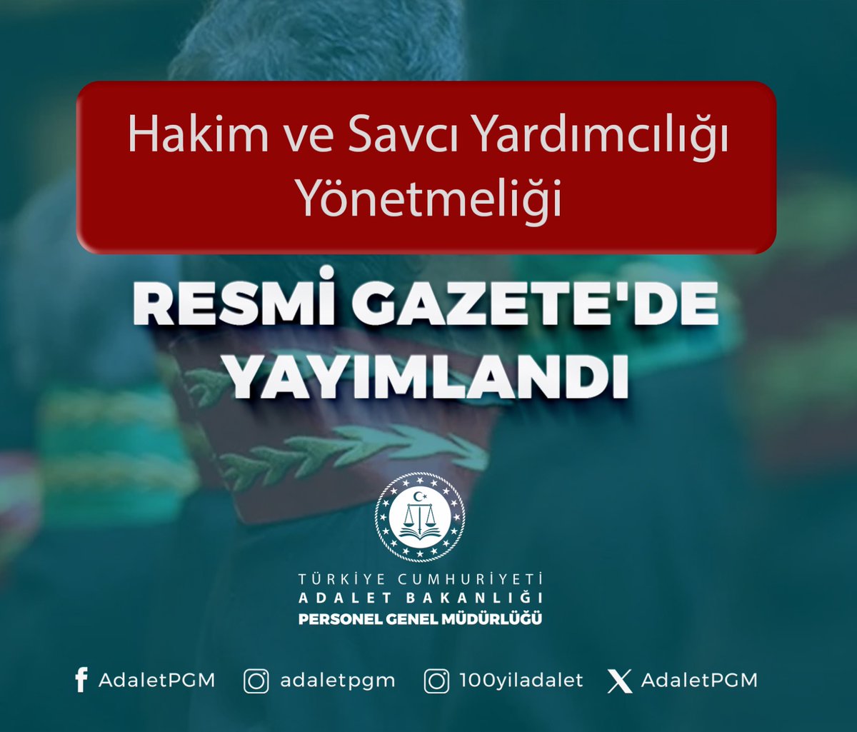 Hakim ve Savcı Yardımcılığı Yönetmeliği, Resmi Gazetede yayımlandı. resmigazete.gov.tr/eskiler/2024/0…