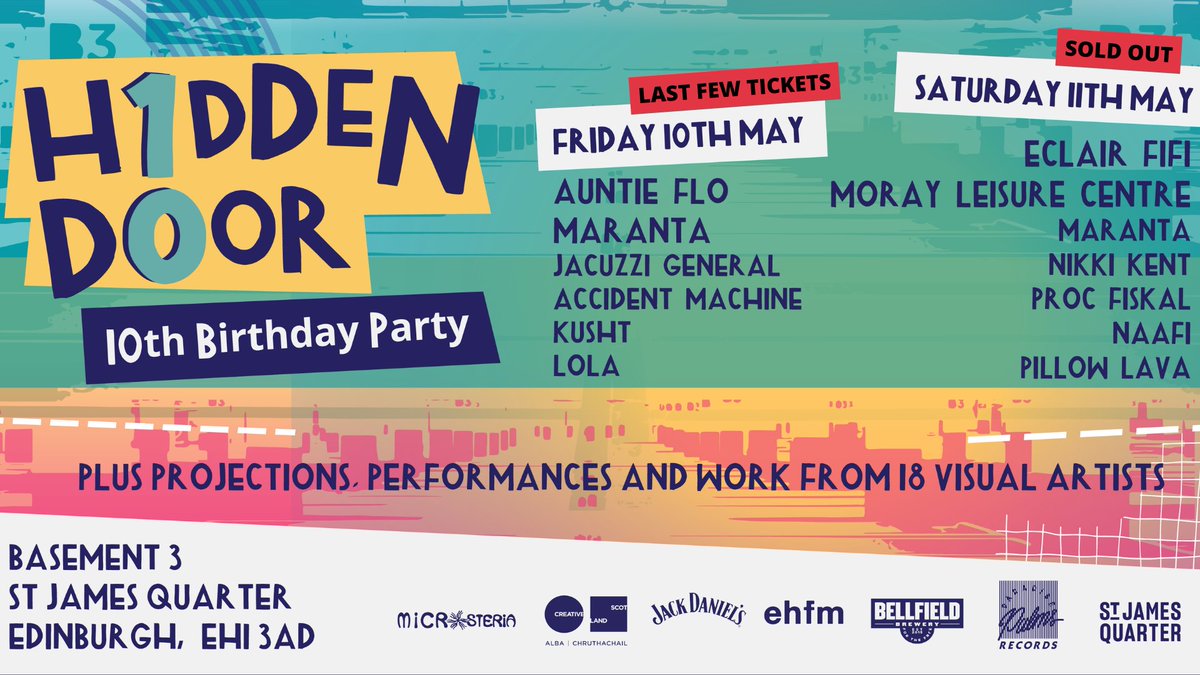 🚨 Ticket update 🚨

This Saturday night has SOLD OUT 😮

Last remaining tickets for Friday's opening party: citizenticket.com/events/hidden-…

Join us to celebrate 10 years of #HiddenDoor festivals, filling forgotten spaces with music, art and performances.