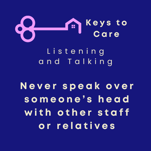 This #DeafAwarenessWeek we share some tips from our #KeysToCare good practice guide. The Listening & Talking key gives pointers for care staff on what to think, ask and do to communicate well 🤗 carerightsuk.org/good-care-guid…