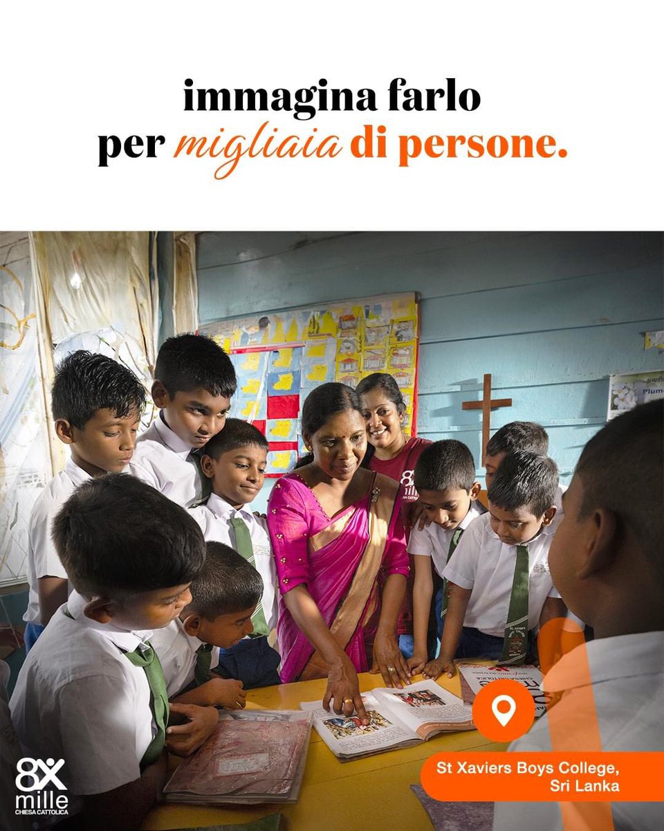 arcidiocesics's tweet photo. Grazie alla tua firma all’8xmille alla Chiesa cattolica, insegniamo e rendiamo possibile l’istruzione alle persone più bisognose, affinché possano spezzare il ciclo della povertà.
#8xmilleallachiesacattolica #insegnarequalcosa #gestidamore https://t.co/v0v0cVgcZF