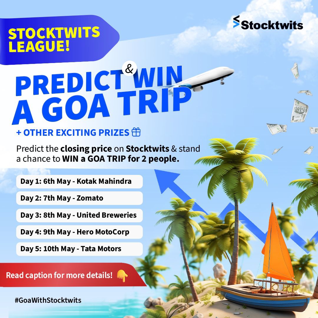 Day 4 kicks off in the Stocktwits league! Take a shot at predicting the closing price for Hero MotoCorp by 1pm on 9/05/24. Shoot your predictions here 👉🏼 stocktwits.onelink.me/Lo6t/xu08me6a 🎯 #GoaWithStocktwits #Indianstockmarket
