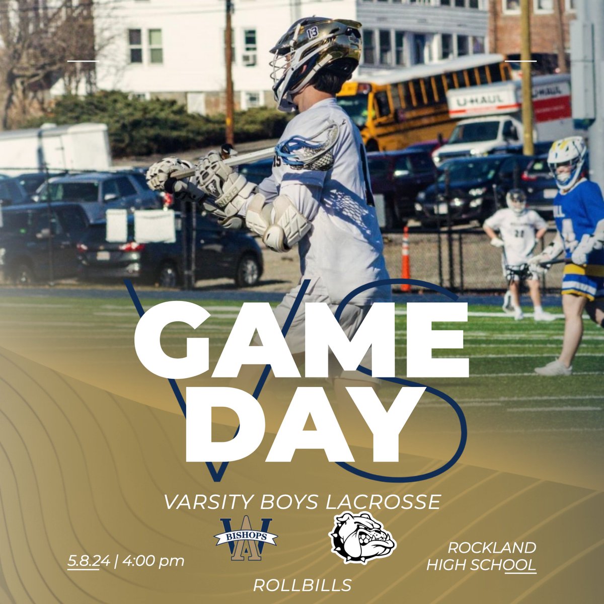 BOYS LACROSSE: The Bishops head to @rocklanddogs today for a non league matchup! Varsity at 4pm and JV to follow at 5:30pm! #rollbills @awhs_boyslax