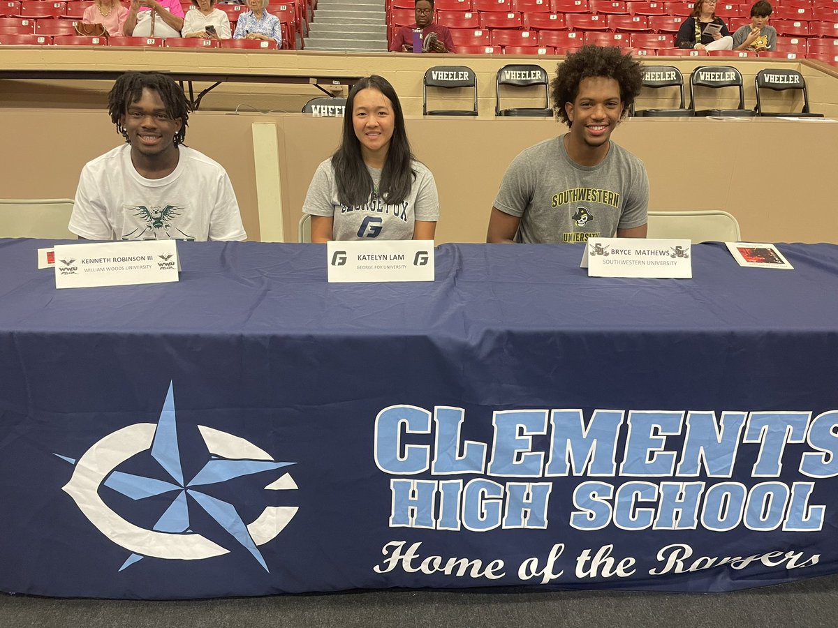 Celebrating these 3 Rangers today at the FBISD Signing Day event! We are so proud of you and all your accomplishments while being a student-athlete for Clements! #RangerPride #LetsRide #HWPO #ChasingElite