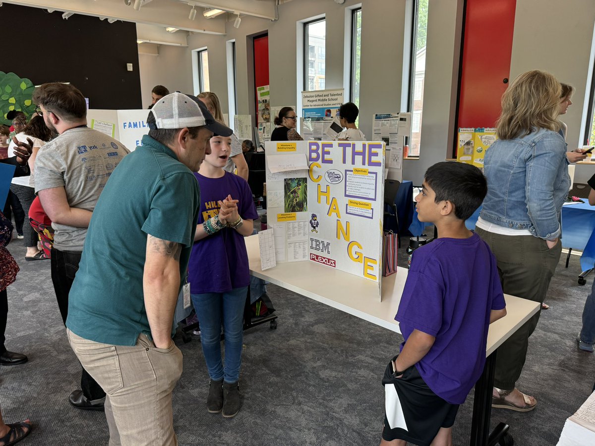 Be The Change.
In our Think Tank, we tasked students w/ improving their learning environment. Suggestions were adding club time to our specials & encouraging students to keep our playground clean. Ideas are being presented today at STEMposium. @HilburnAcademy #WakeEdSummerSTEM