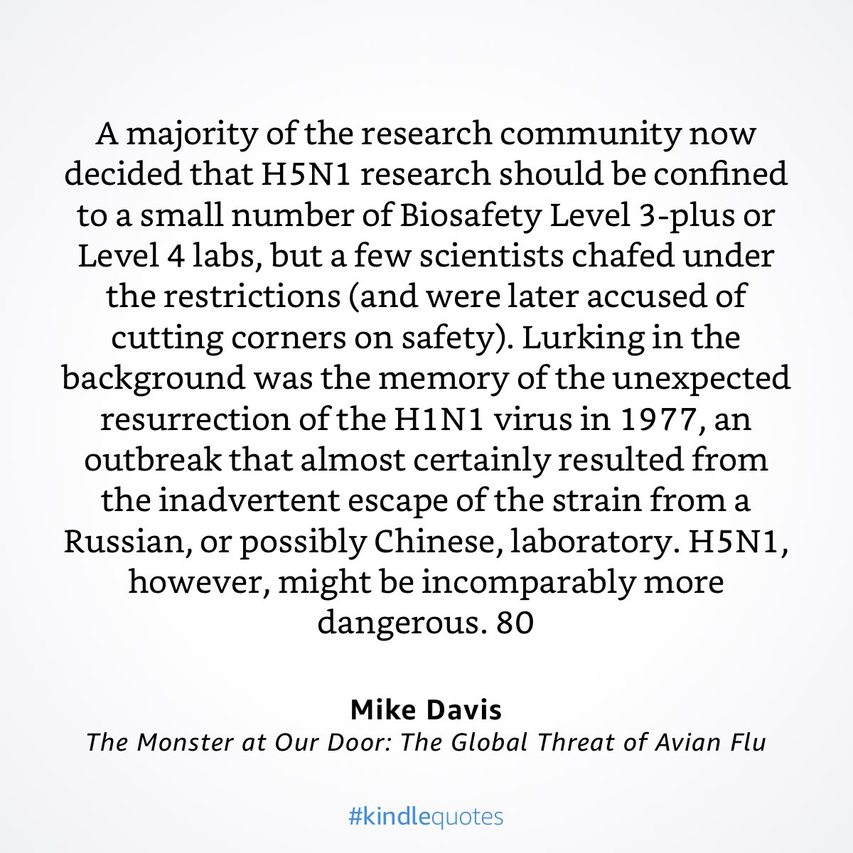 Two decades ago the brilliant historian Mike Davis reported on the dangers that avian flu posed to humanity. Have we just been luck all this time? a.co/4xhpKBM