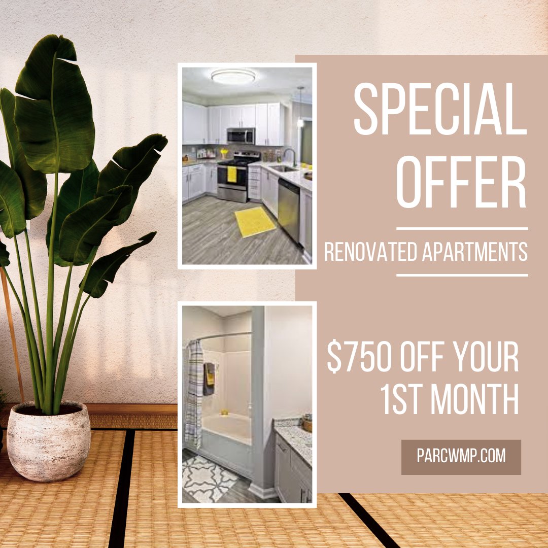 Such a great deal😩! We'll make your move in process as smooth as possible as well, call us today and ask about the details for this special and a quote! 🌻
#ParcatPerimeter #MoveinSpecials # SpecialOffer #SpringSpecials #AtlantaApartments #PerimeterApartments #Renovated