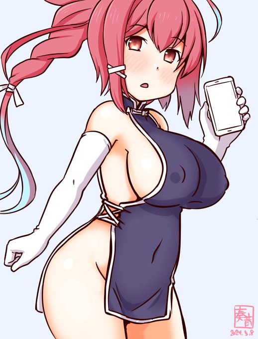 「司令官が望むなら、これもいいかも…」

#艦これ版真剣お絵描き60分一本勝負_20240508
#伊168 