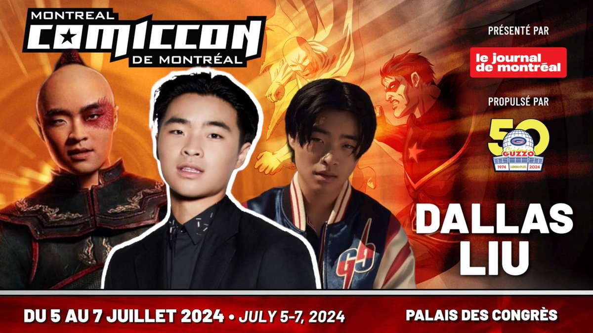 🌟Nouvel invité//New Guest! @dallasjliu sera au Comiccon de Montréal du 5 au 7 juillet 2024//will be at Montreal Comiccon from July 5 to 7, 2024! 🎟️: montrealcomiccon.com/billets/ #avatarthelastairbender #princezuko #shangchi #tekken #montrealcomiccon2024