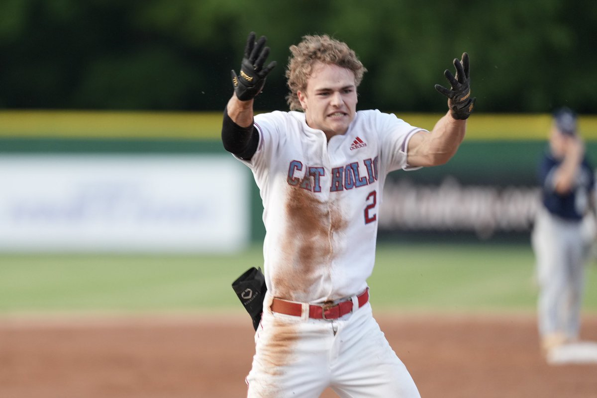 𝘾𝘼𝙍𝘿𝙄𝘼𝘾 𝘾𝙊𝙐𝙂𝙎. Thanks to everyone who came out to The Jack last night to support the boys! Last night’s walk-off victory over East Forsyth was our first state playoff win since 2013. We’re back at it Friday night at Myers Park! #CatholicBSB || #RollCougs || #HTT