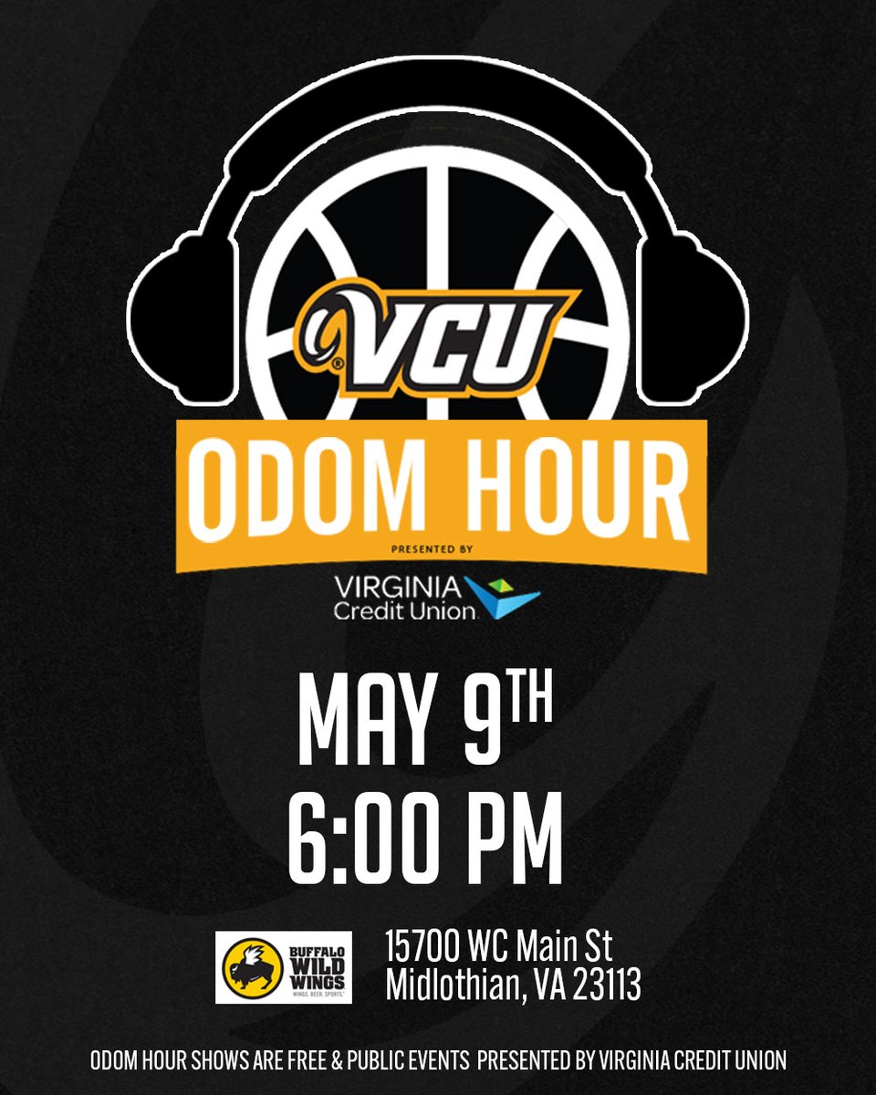 🚨 Calling all Chesterfield Ram fans 🚨 @Coachryanodom is headed to @BWWings at Westchester Commons tomorrow night. Your dinner plans have just been made, see you there! #LetsGoVCU