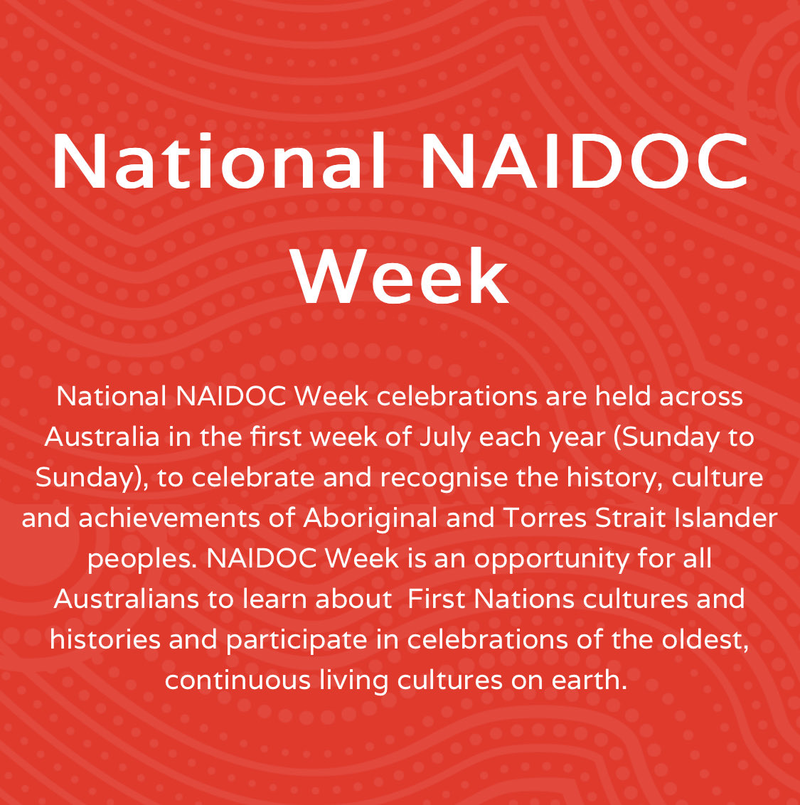 NAIDOC Week is coming up in July. 

I would love to organise a blackout day across twitter to highlight education on Aboriginal Australian people and culture. This would involve only posting about and retweeting content on this topic for that day. 

Would you be involved?