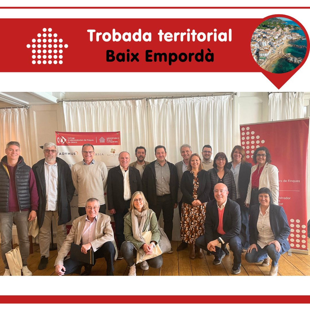 📍Encetem nova ronda de #trobadesCAFGi per acostar el #CAFGi a les persones col·legiades i poder-hi compartir punts de vista.

🤝 Ho fem al #BaixEmpordà, on també comptem amb la presència d'algunes empreses patrocinadores, que aprofiten per fer xarxa amb el col·lectiu d'#AAFF