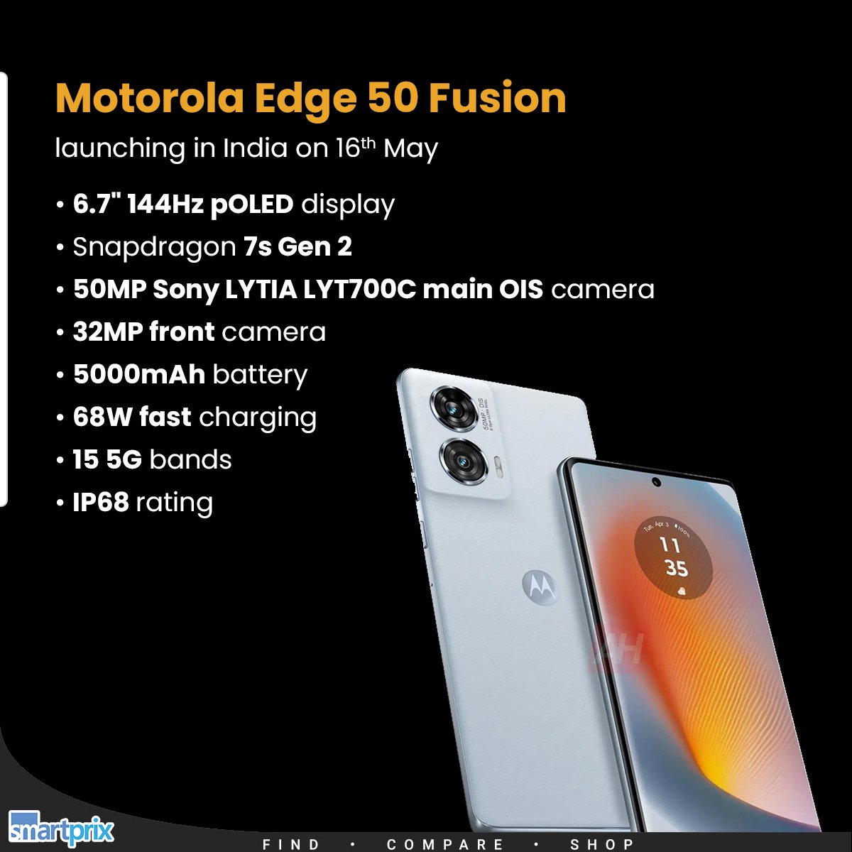Motorola Edge 50 Fusion launch date officially confirmed #Motorola #MotorolaEdge50Fusion #Upcoming