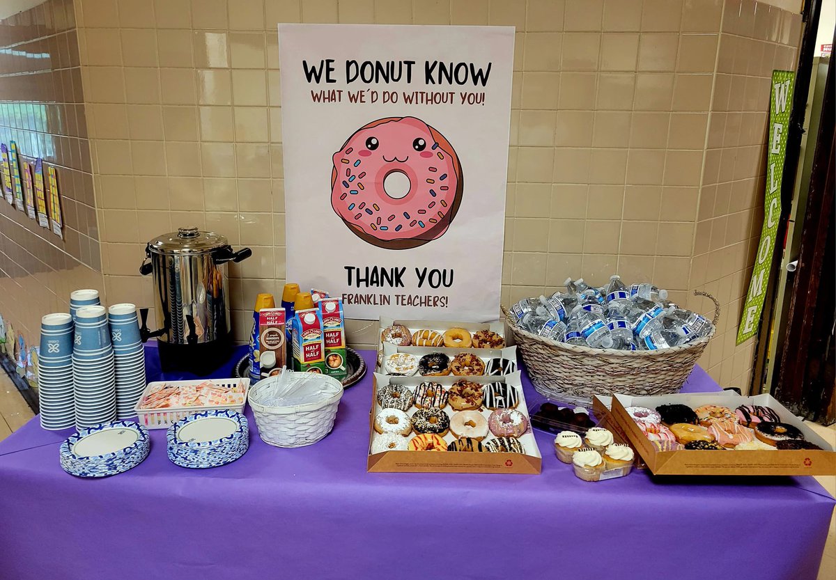 Patrick Holness, Ed.D. (@ap_holness) on Twitter photo Teacher Appreciation Week continues. “Sweet treat Wednesday” “You’re the glaze in our days. We DoNut know what we’d do without you.” #Franklinrocks #Rahwaypublicschools #Rahway <a href="/Rahway_Schools/">Rahway Public Schools</a> Teacher Appreciation Week continues. “Sweet treat Wednesday” “You’re the glaze in our days. We DoNut know what we’d do without you.” #Franklinrocks #Rahwaypublicschools #Rahway <a href="/Rahway_Schools/">Rahway Public Schools</a>