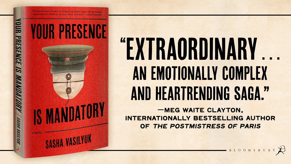 A riveting novel, based on real events, about a World War II veteran with a secret that could land him in the Gulag, and his family who are forced to live in the shadow of that secret. YOUR PRESENCE IS MANDATORY by @SashaVasilyuk is on shelves now! geni.us/yourpresencema…