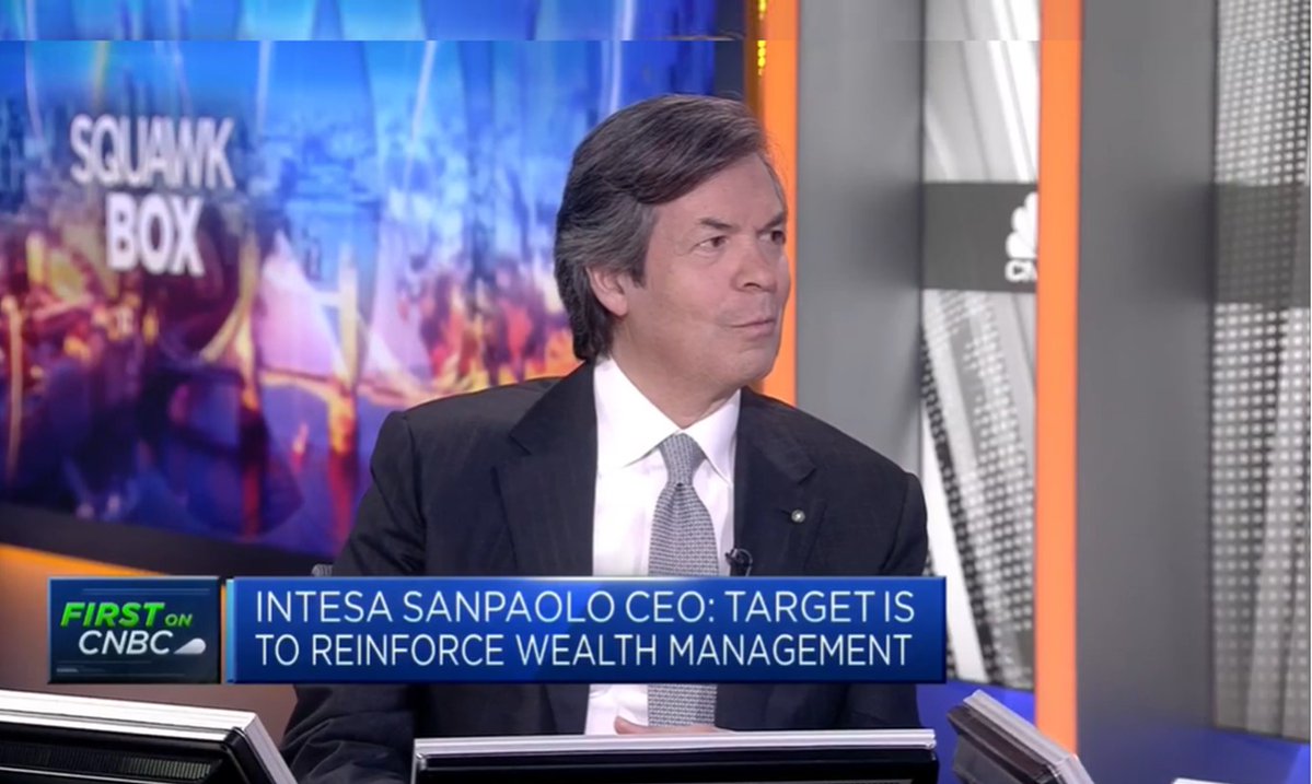 📹 #RassegnaStampa Interview with Intesa Sanpaolo's Ceo Carlo Messina 'Intesa Sanpaolo aims to reinforce its wealth management and protection attitudes' A talk with @SteveSedgwick @cnbcKaren @SquawkBoxEurope 🔛 cnbc.com/video/2024/05/…
