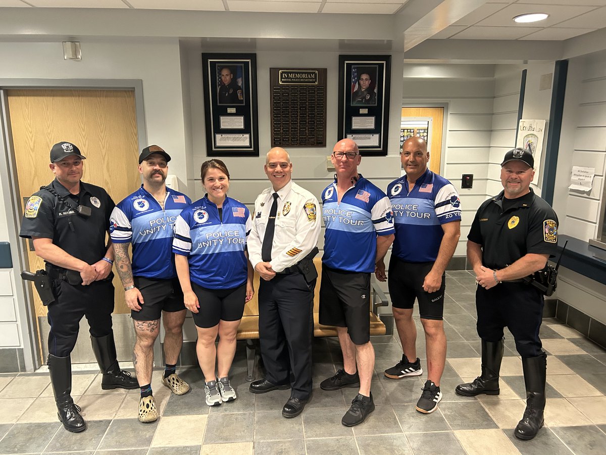 Bristol CT Police (@bristolctpolice) on Twitter photo Members of the <a href="/BristolCTPolice/">Bristol CT Police</a> along with Laura DeMonte joined together today <a href="/HartfordPolice/">Hartford Police CT</a> to begin their over 300 mile bike journey for the Police Unity Tour. Members of the <a href="/BristolCTPolice/">Bristol CT Police</a> along with Laura DeMonte joined together today <a href="/HartfordPolice/">Hartford Police CT</a> to begin their over 300 mile bike journey for the Police Unity Tour.