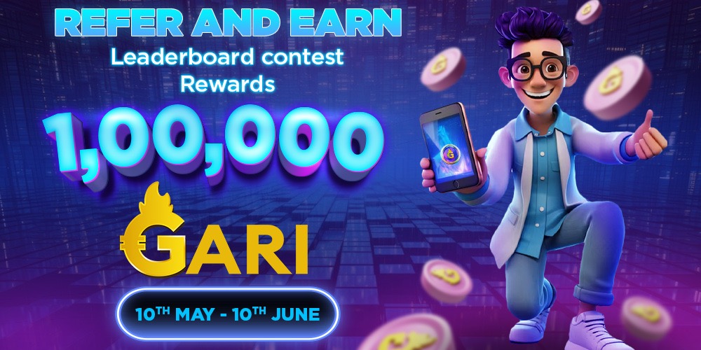 🚨Bigger Rewards and More time to Invite Friends🚨 Don't miss out! Join our Refer & Earn contest for a shot at winning up to 100,000 GARI tokens! 🚀Contest date - May 10th to June 10th. 💪 #ReferAndEarn #ContestAlert #Chingari