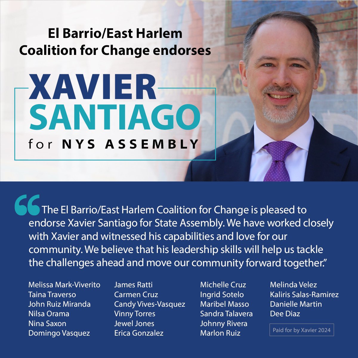I’m honored to receive the endorsement from the El Barrio/East Harlem Coalition for Change, which includes respected community leaders, two District Leaders, and the former Speaker of the City Council! #inthe68 #humbled #eastharlem #elbarrio