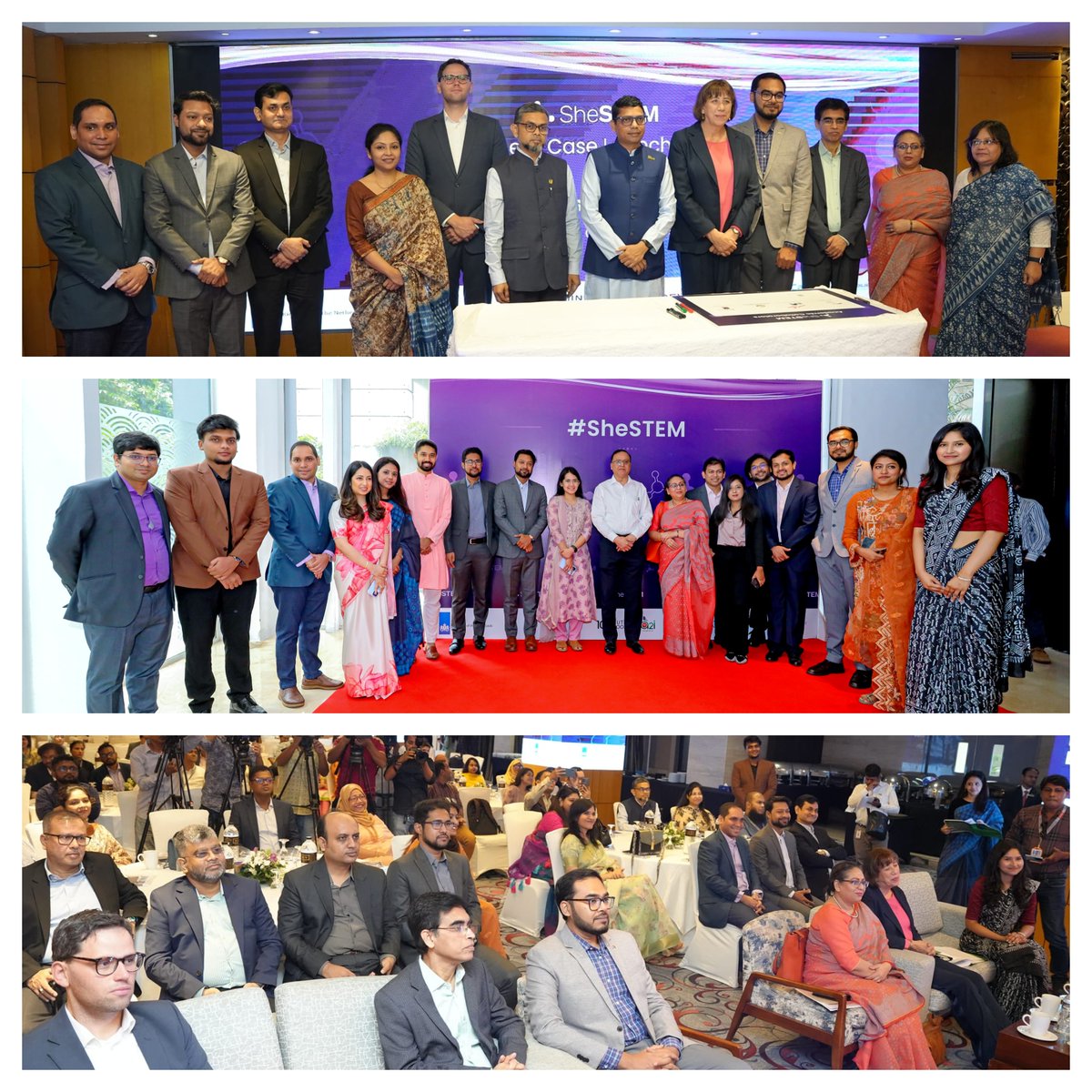 We launched the #SheSTEM Programme's Business Case Report, addressing the gender gap in #STEM. Supported by @NLinBD1 & partners with @a2i_bd, #DevLearnConsulting @LightCastleBD, #PolicyExchangeBangladesh. #SmartBangladesh2041 #FoE #ZeroDigitalDivide #GlobalDigitalCompact