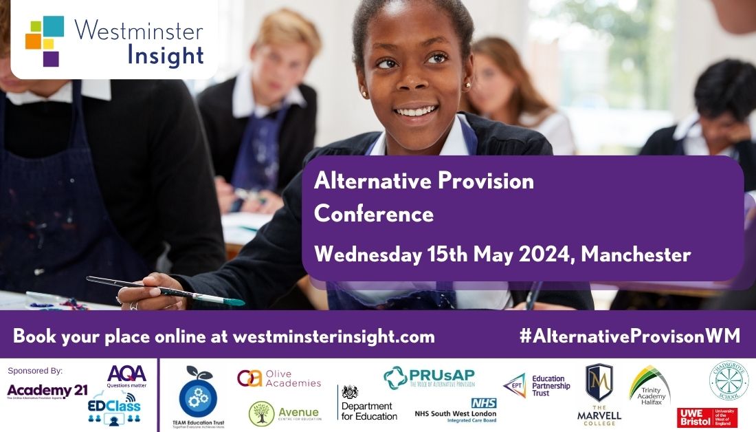 WMinsightUK's tweet image. There's just one week to go until our Alternative Provision Conference in Manchester where we will be discussing AP outreach, targeted support, and post-16 transition.

Join us with code X4239 for 20% off here:
westminsterinsight.com/events/alterna…

Sponsored by: @Academy21AP; @AQA; @edclass_…