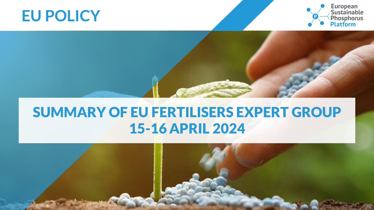 Learn more about EU Fertilisers Expert Group discussion on: 🔸Animal by-products (ABPs) in EU fertilising products 🔸Study on possible new input materials for EU fertilising products 🔸CE certification process and conformity assessment And much more👉 lnkd.in/d5PQvS2H