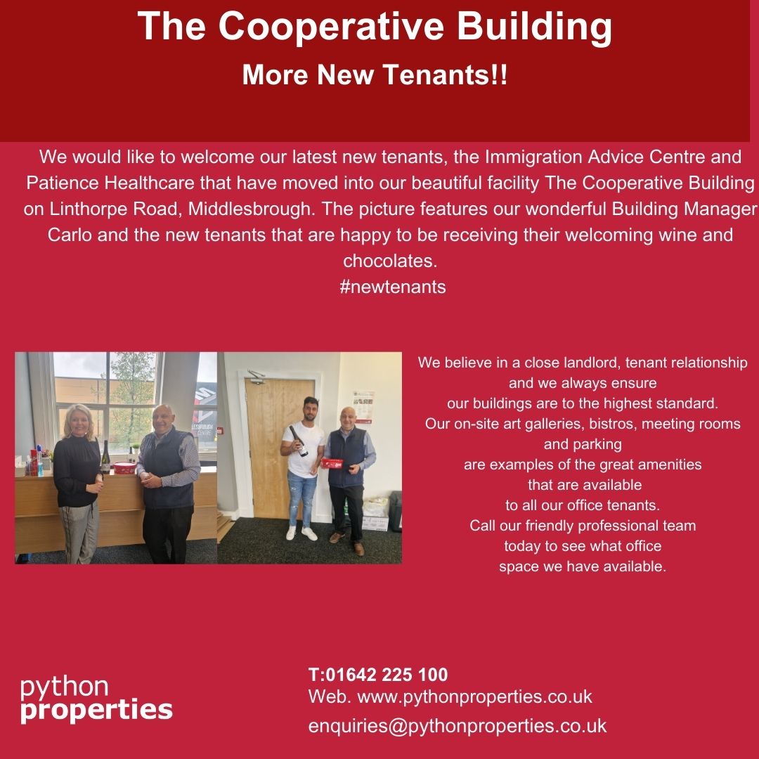 Python_Prop's tweet image. We have more new tenants move into The Cooperative Building on Linthorpe Road, Middlesbrough #newtenants